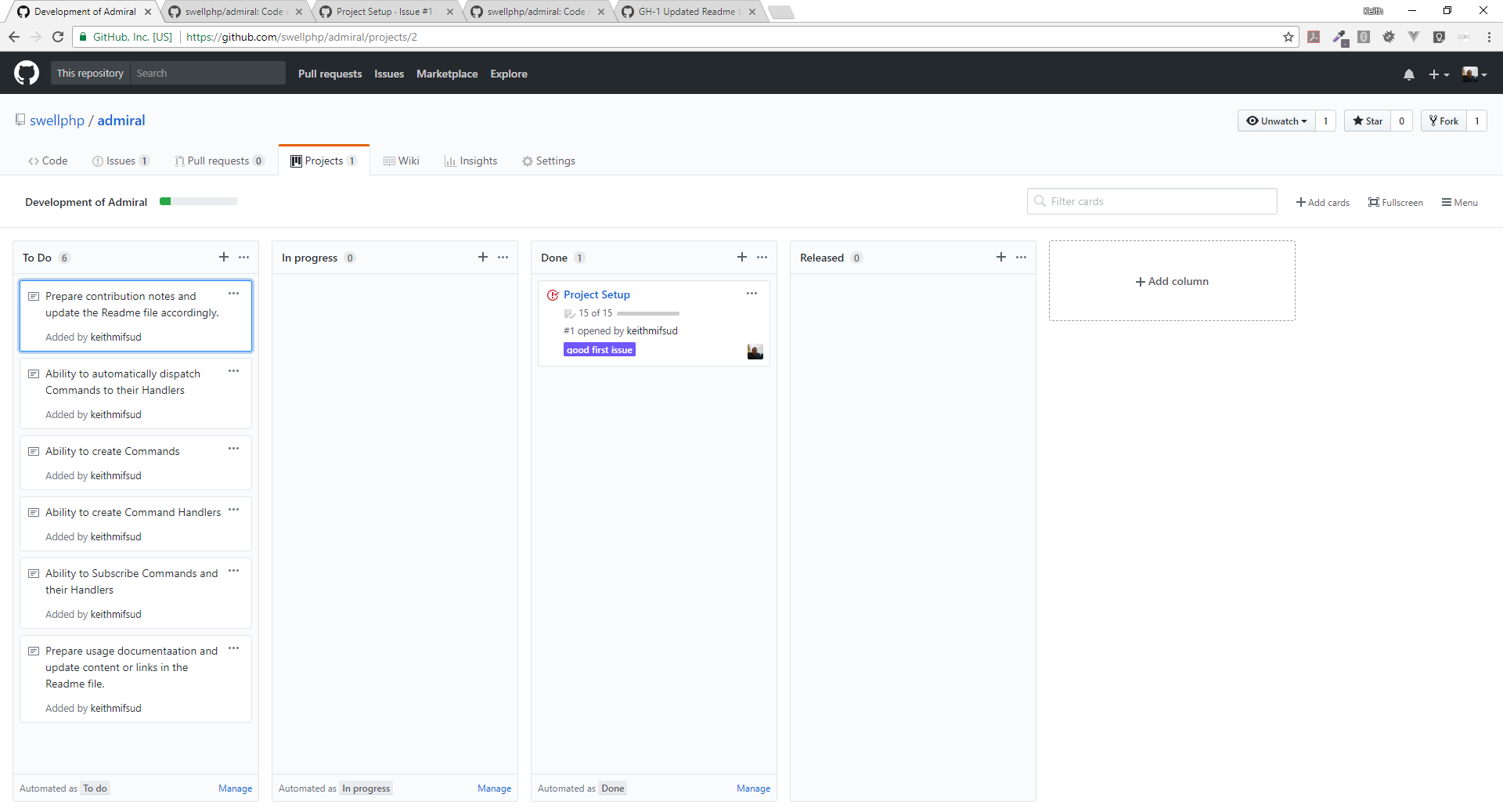 Added new cards Final Kanban board